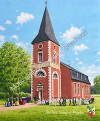 Fertiges &Ouml;lgem&auml;lde der Kirche von Intschede